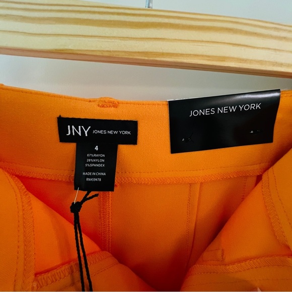 Jones New York Orange Straight Leg Pants with Elastic Waistband - Picture 3 of 5